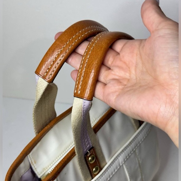 COACH MINI TOTE Brown Leather Accents - IVORY F10694 - Picture 7 of 13